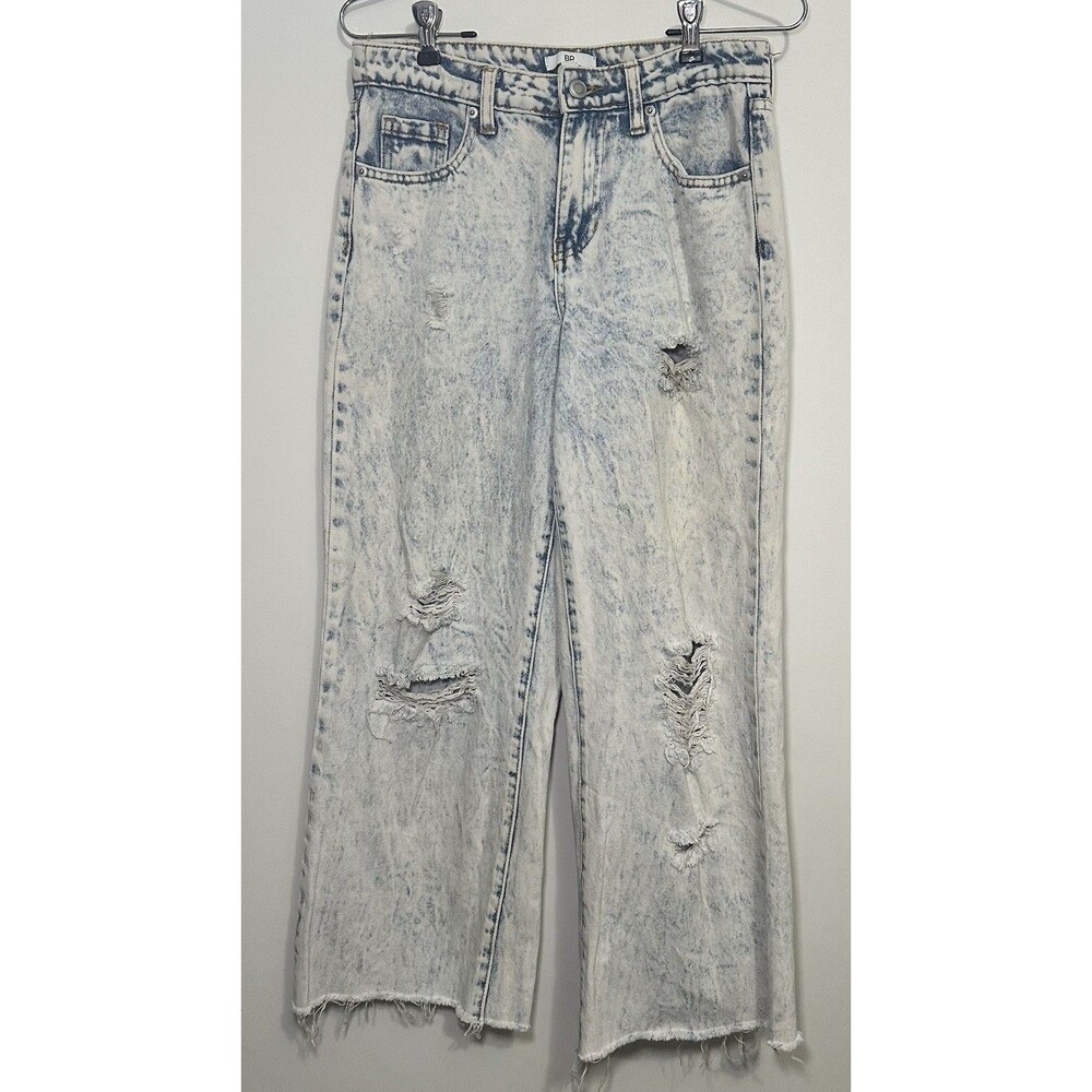 BP Distressed Acid Wash Wide Leg Blue Jeans Size 25